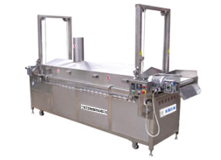 Gas heating continual frying machine